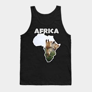 African Wildlife Continent Giraffe Thorn Tree Tank Top